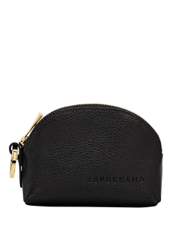 Longchamp Foulonne Leather Coin Purse, Black