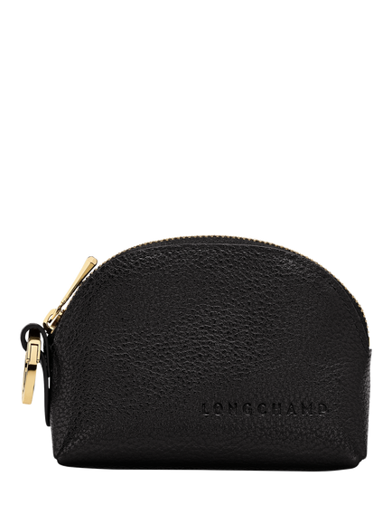 Longchamp Foulonne Leather Coin Purse, Black
