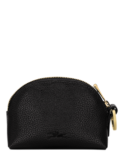 Longchamp Foulonne Leather Coin Purse - view 2, Black