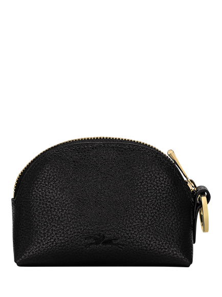 Longchamp Foulonne Leather Coin Purse - view 2, Black