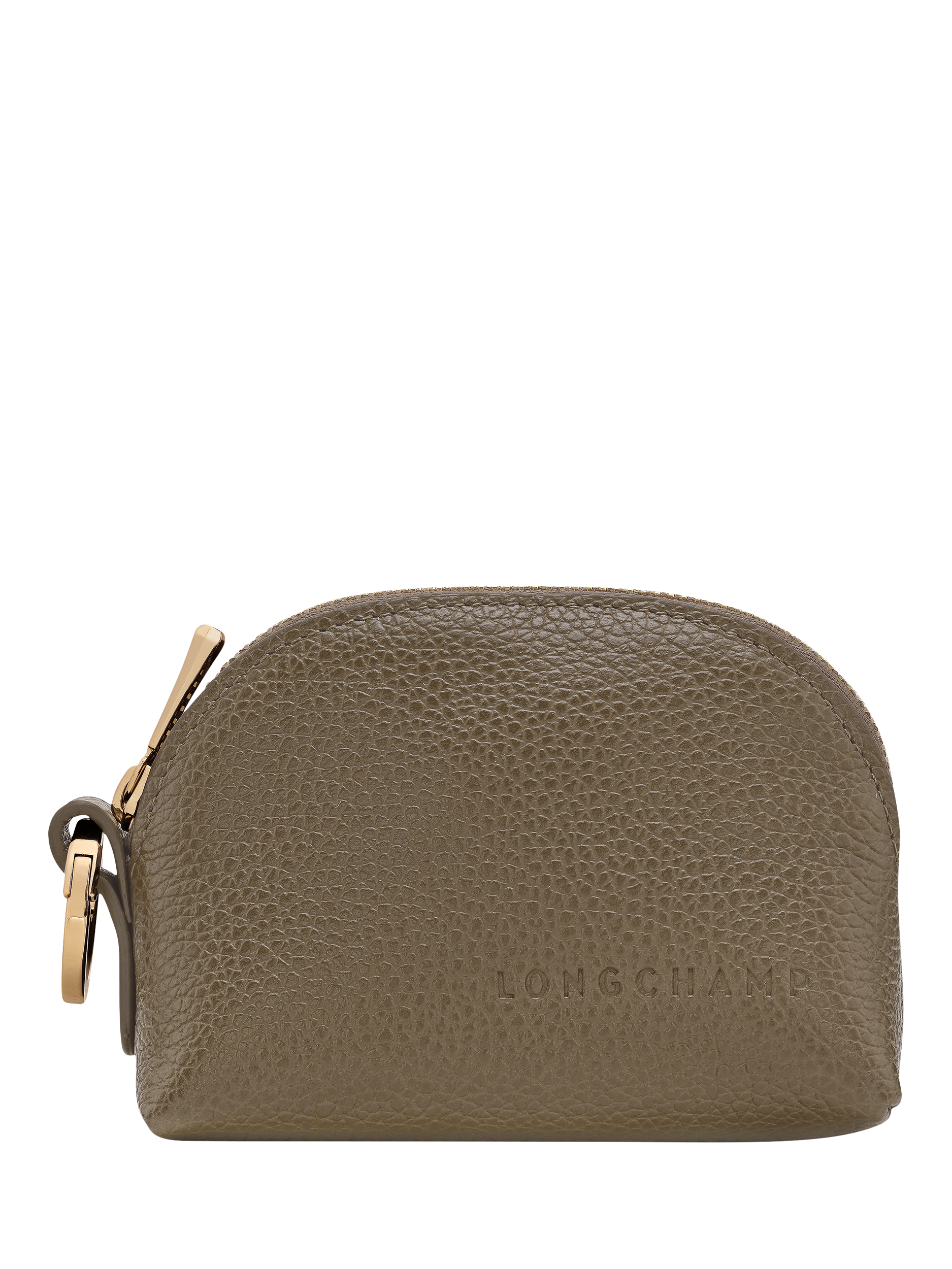 Product image 1 of 2, which shows Longchamp Foulonne Leather Coin Purse, Caper