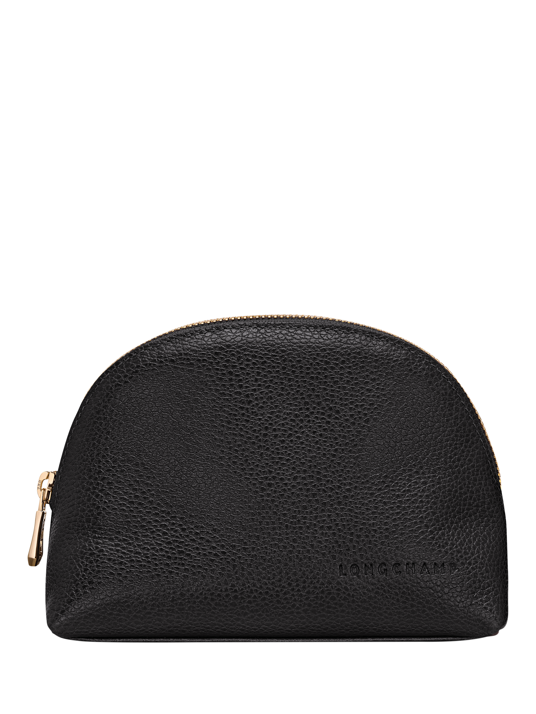 Product image 1 of 2, which shows Longchamp Le Foulonne Leather Pouch, Black