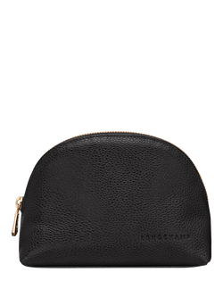 Longchamp Le Foulonne Leather Zipped Pouch, Black