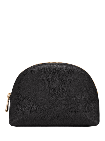 Longchamp Le Foulonné Zipped Leather Pouch, Black