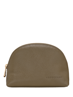 Longchamp Le Foulonne Leather Zipped Pouch, Caper, Caper