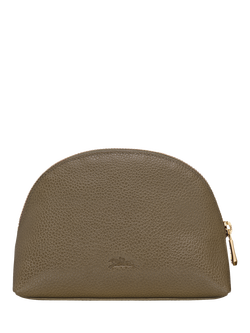 Longchamp Le Foulonne Leather Zipped Pouch, Caper - view 2, Caper