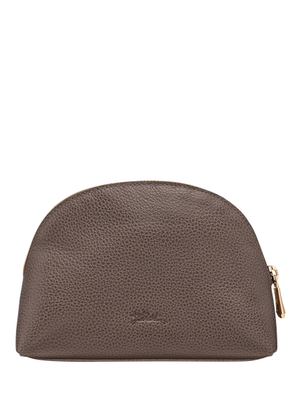 Longchamp Le Foulonné Zipped Leather Pouch - view 2, Taupe