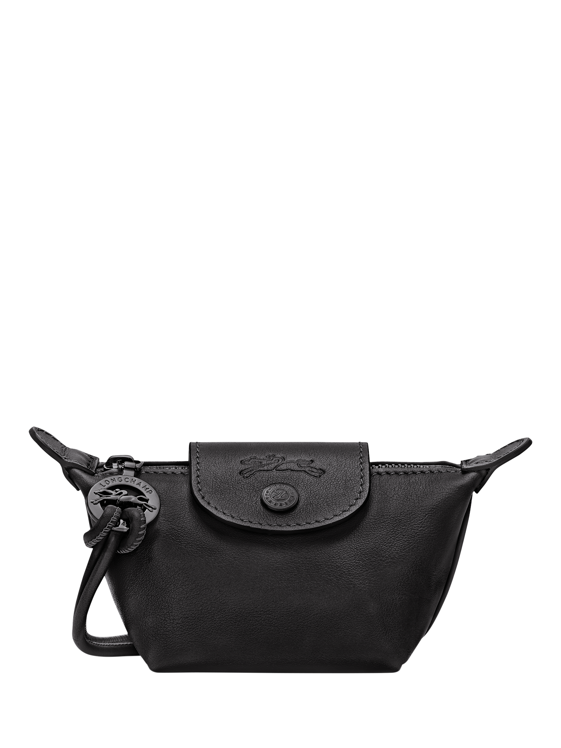 Product image 1 of 2, which shows Longchamp Le Pliage Xtra Leather Coin Purse, Black