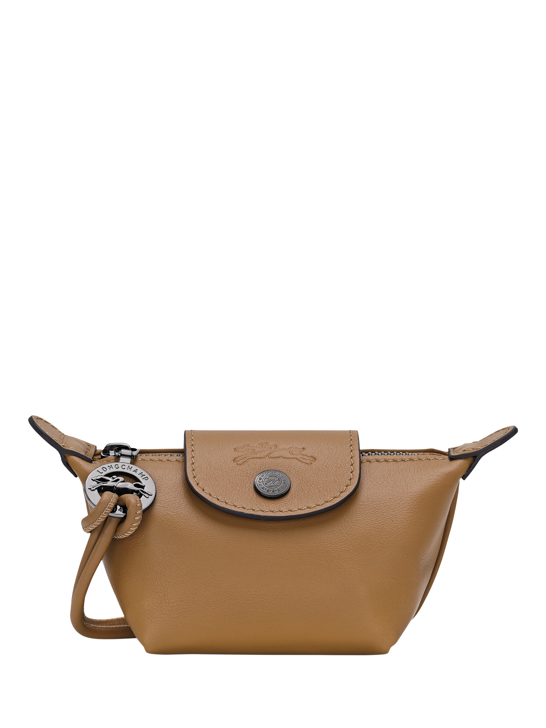 Product image 1 of 2, which shows Longchamp Le Pliage Xtra Leather Coin Purse, Tobacco