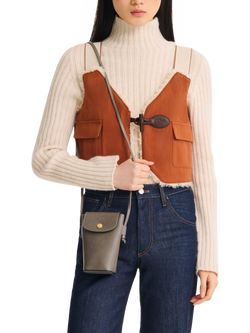 Longchamp Épure Leather Cross Body Phone Pouch - view 2, Turtledove