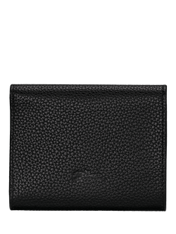 Longchamp Le Foulonné Compact Leather Wallet - view 2, Black