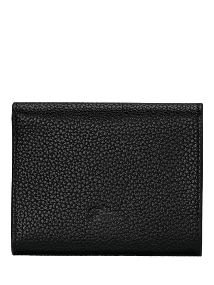 Longchamp Le Foulonné Compact Leather Wallet - view 2, Black