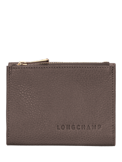 Longchamp Le Foulonné Compact Leather Wallet, Taupe