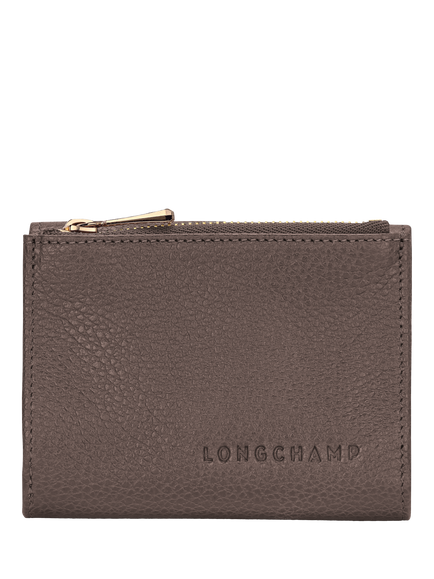 Longchamp Le Foulonné Compact Leather Wallet, Taupe