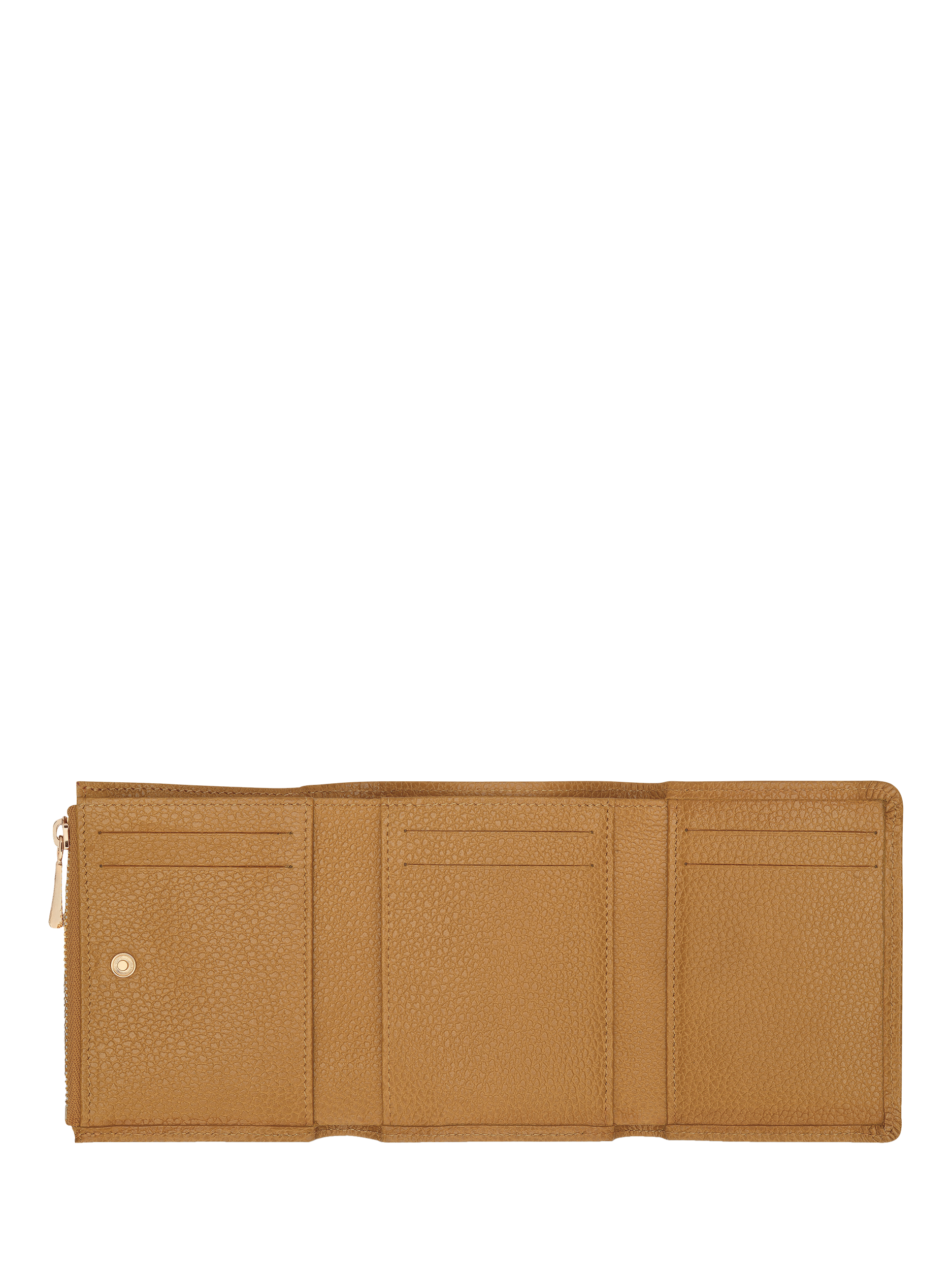 Product image 3 of 3, which shows Longchamp Le Foulonné Compact Leather Wallet, Nutmeg