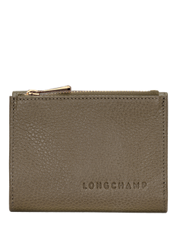 Longchamp Le Foulonné Compact Leather Wallet, Caper