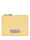 Longchamp Roseau Leather Compact Wallet, Yellow Chick