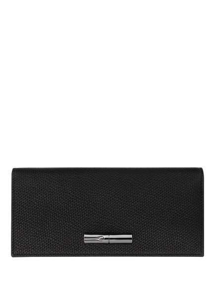 Longchamp Le Roseau Leather Wallet, Black