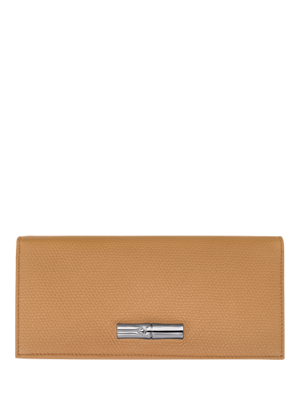 Longchamp Le Roseau Leather Wallet, Walnut