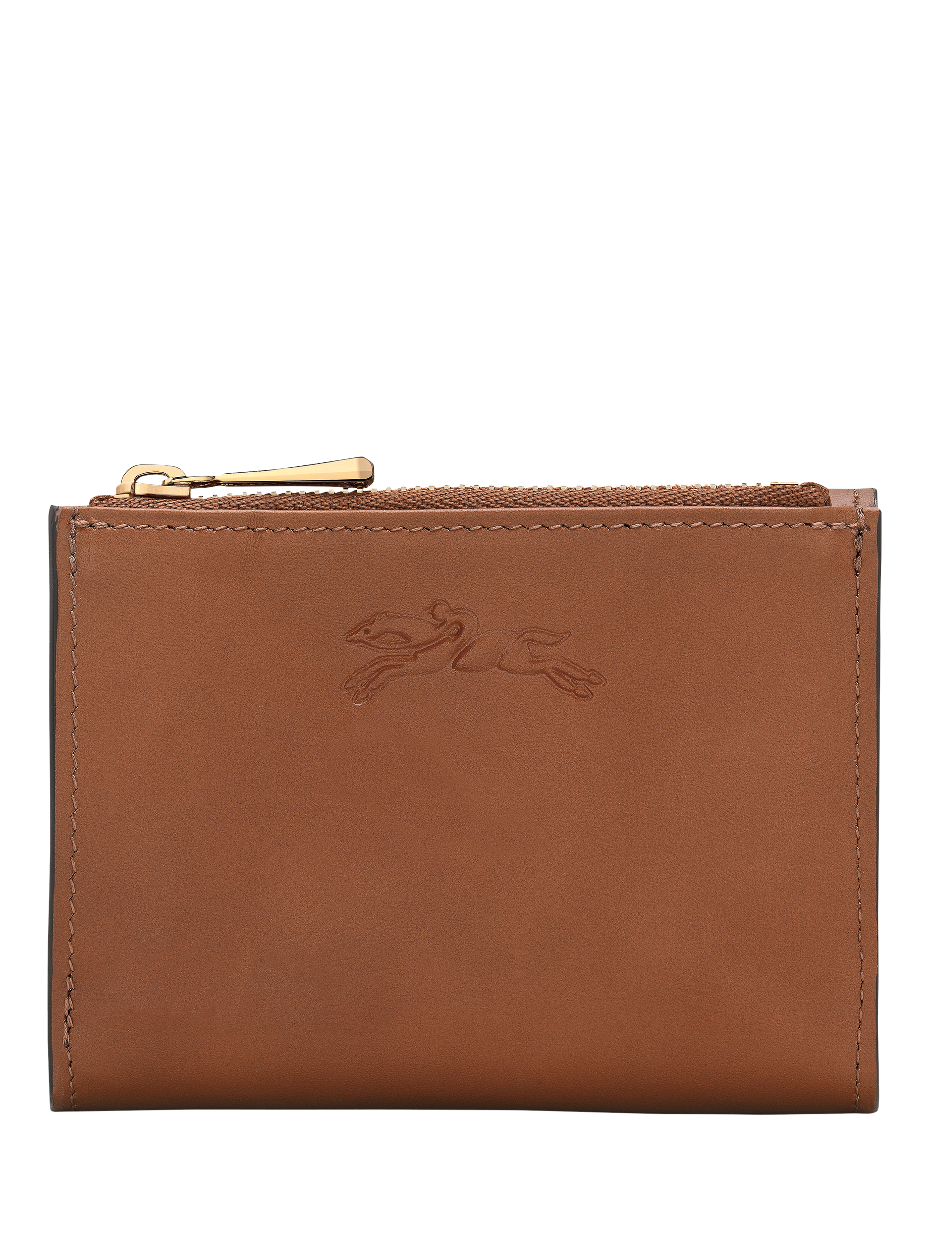 Product image 1 of 3, which shows Longchamp Épure Leather Compact Wallet, Cognac