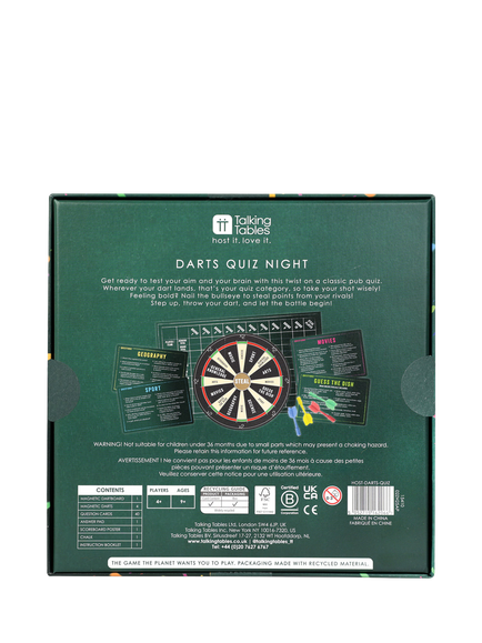 Talking Tables Magnetic Darts Quiz Night - view 2, Multi