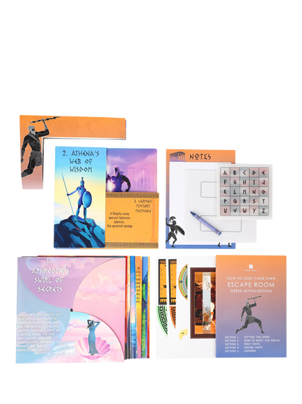Talking Tables Greek Myth Escape Room Board Game - view 2, Orange
