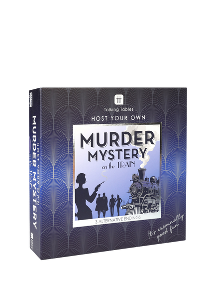 Talking Tables Murder Mystery on the Train Escape Room Board Game, Blue