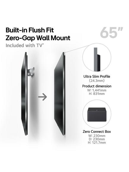 LG OLED65M59LA (2025) OLED evo HDR 4K Ultra HD Smart AI TV, 65 inch with Dolby Atmos, One Wall Design & Zero Connect Box, Satin Silver - view 2, Satin Silver