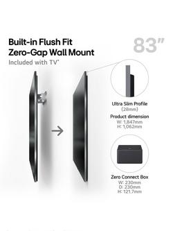 LG OLED83M59LA (2025) OLED evo HDR 4K Ultra HD Smart AI TV, 83 inch with Dolby Atmos, One Wall Design & Zero Connect Box, Light Satin Silver - view 2, Light Satin Silver