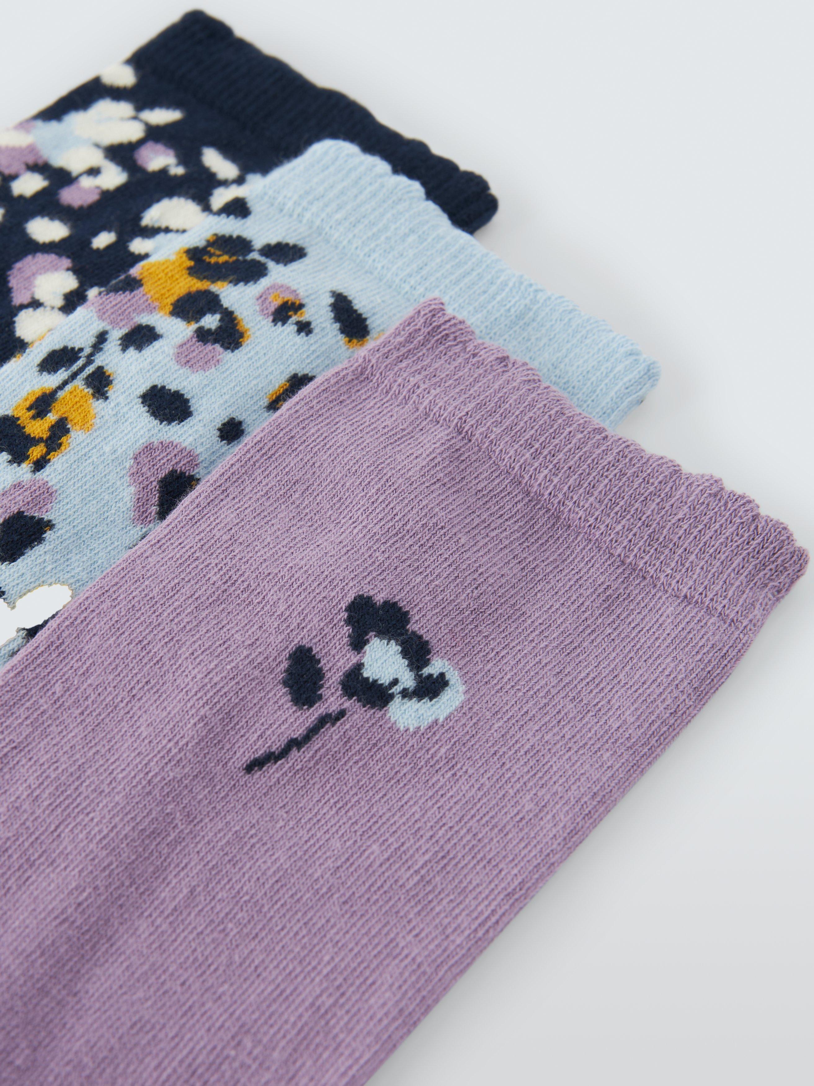 Product image 2 of 2, which shows John Lewis Floral Ankle Socks, Pack of 3, Multi