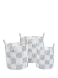 Avery Row Checkerboard Basket, Set of 3, Powder Blue