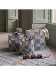 Avery Row Checkerboard Basket, Set of 3, Powder Blue