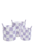 Avery Row Checkerboard Basket, Set of 3, Lilac
