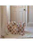 Avery Row Checkerboard Basket, Set of 3, Nude