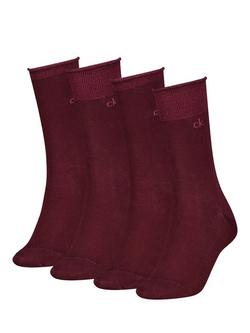 Calvin Klein Glitter Socks, Pack of 4, Burgundy