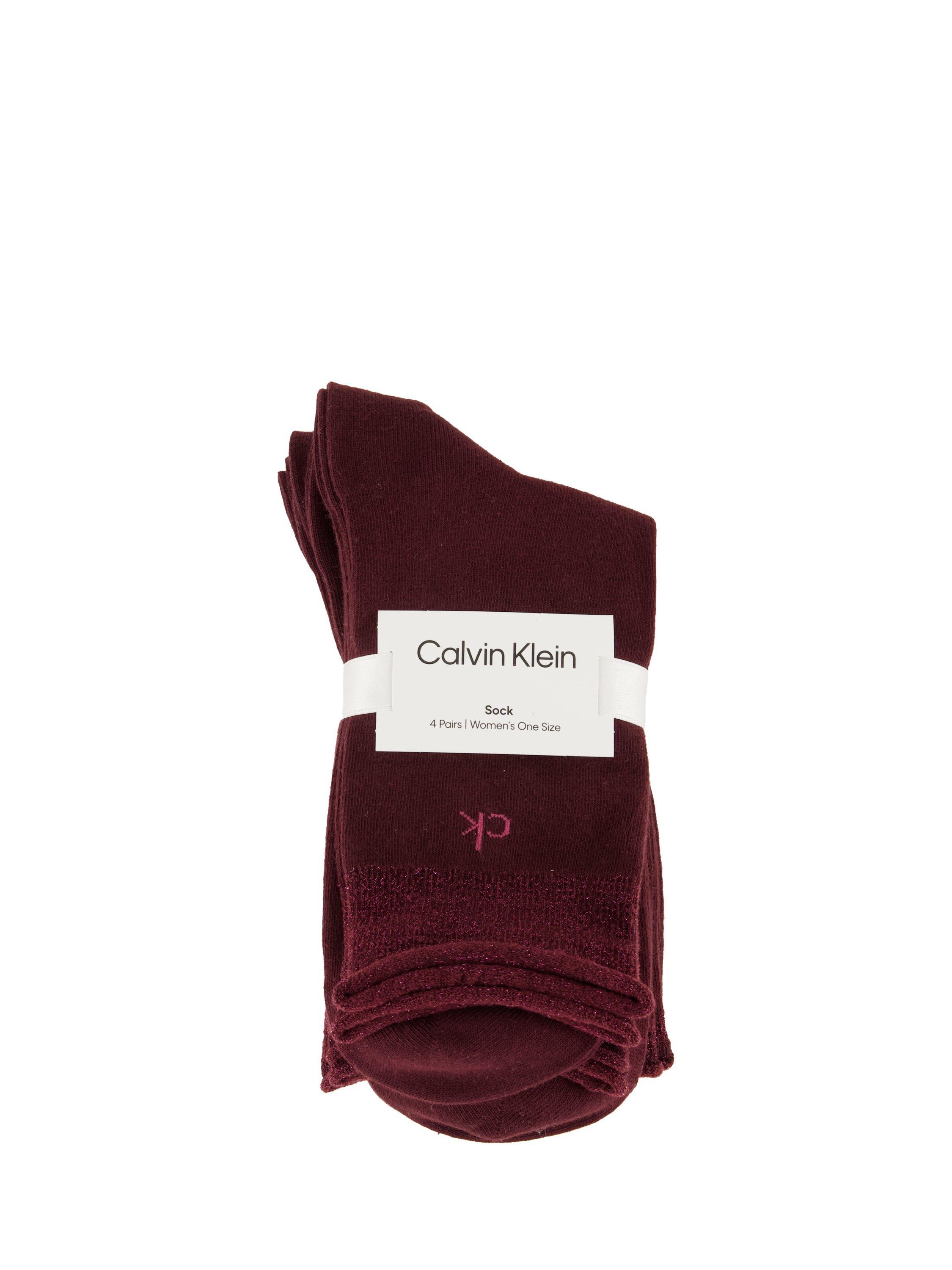 Product image 3 of 3, which shows Calvin Klein Glitter Socks, Pack of 4, Red