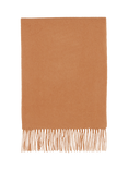 Mulberry Cashmere Fringe Scarf, Dark Camel