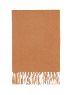 Mulberry Cashmere Fringe Scarf, Dark Camel