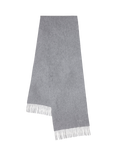 Mulberry Cashmere Fringe Scarf, Light Grey Melange