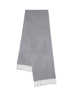 Mulberry Cashmere Fringe Scarf, Light Grey Melange
