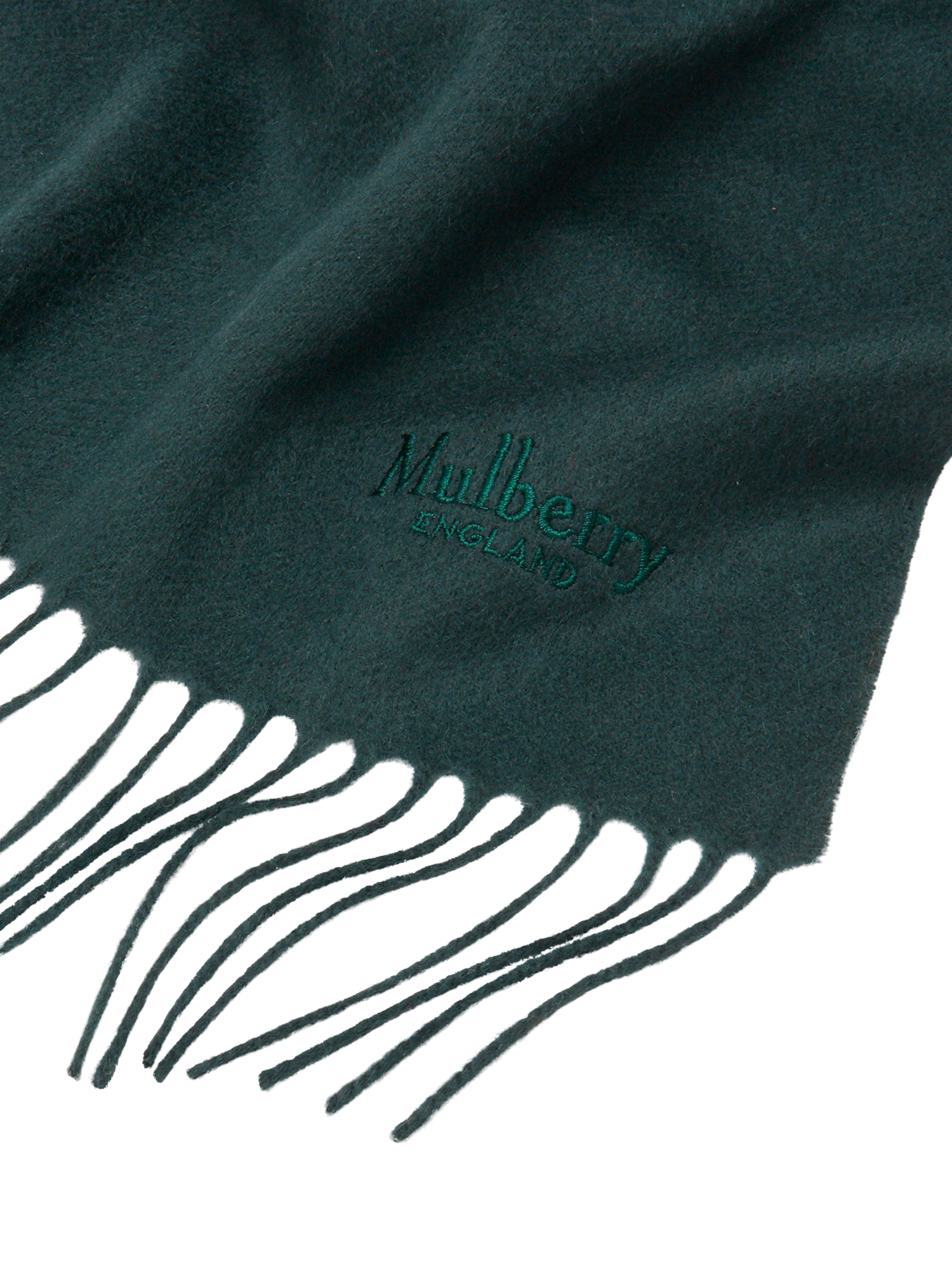 Product image 2 of 2, which shows Mulberry Cashmere Fringe Scarf, Mulberry Green
