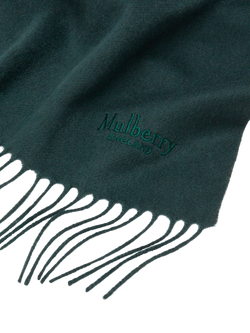 Mulberry Cashmere Fringe Scarf - view 2, Mulberry Green