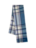Mulberry Mega Check Lambswool Rich Scarf, Poplin Blue/Ecru