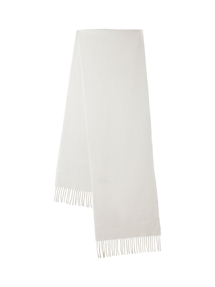 Mulberry Small Solid Merino Wool Scarf, Cream