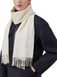 Mulberry Small Solid Merino Wool Scarf, Cream