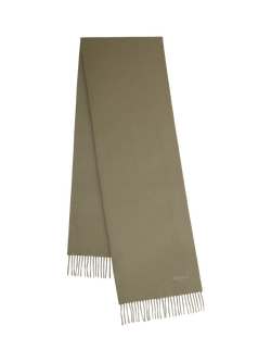 Mulberry Small Solid Merino Wool Scarf - view 2, Linen Green