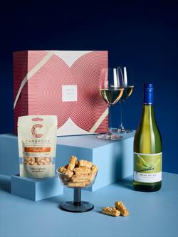 John Lewis White Wine & Nibbles Gift Box - view 2, Multi