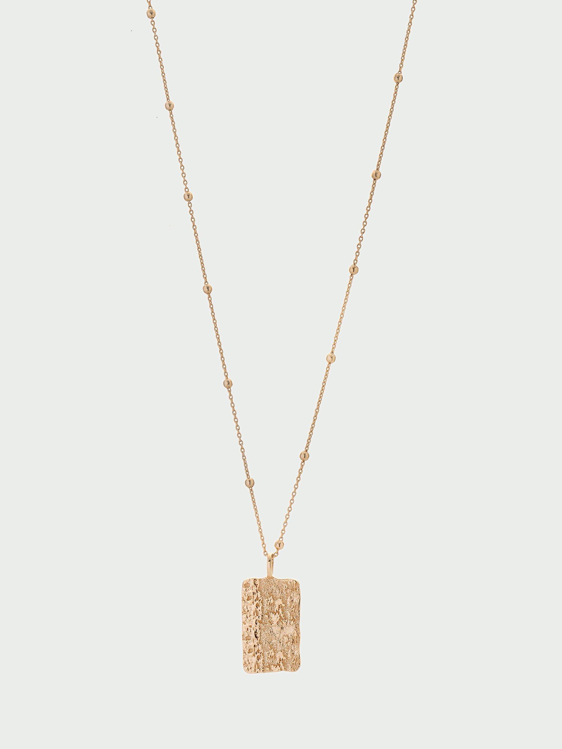 Product image 1 of 2, which shows Tutti Textured Pendant Necklace, Gold