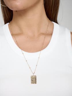 Tutti Textured Pendant Necklace, Gold - view 2, Gold