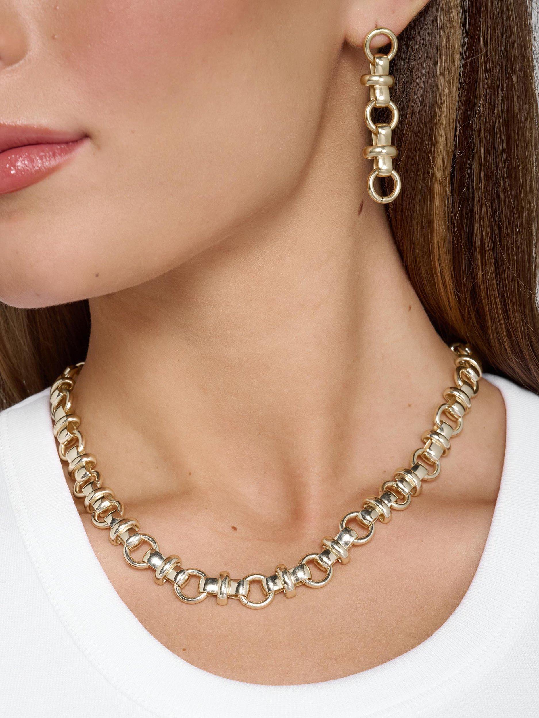 Product image 2 of 2, which shows Tutti Polished Chunky Chain Necklace, Gold